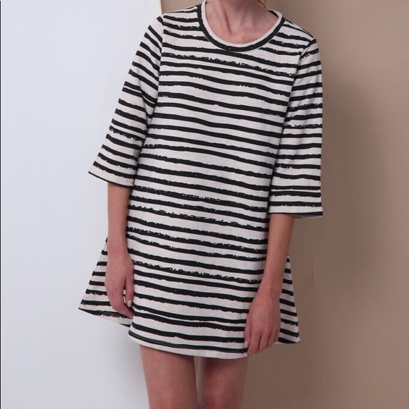 Rakha Distorted Stripe Organic Cotton Dress S - Picture 3 of 3